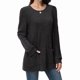 thumbnail image 2 of Camisas de Larga para Mujer, Suéteres Largos con Bolsillos, Túnicas Holgadas Negro S, 2 of 5