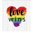 thumbnail image 3 of Ambesonne Inspirational Shower Curtain, Gay Parade Slogan, 69"Wx75"L, Multicolor, 3 of 3