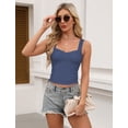 thumbnail image 4 of Top corto AURUZA Going Out con escote corazón azul para mujer, 4 of 5