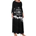 thumbnail image 2 of Large Size Compass Graphics Long Sleeved Dress Women Dress for Parties Elegant Chic Evening Dresses, 2 of 7