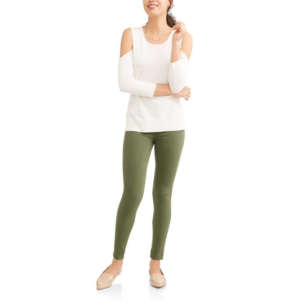 time and tru white jeggings