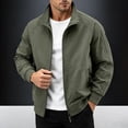 thumbnail image 6 of Danhjin Men's Fall Jackets Lapel Full Zipper Long Sleeve Stand Collar Winter Outerwear Solid Color Comfy Fashion Coats, 6 of 10