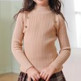 thumbnail image 4 of Chbgutlmr Girls Clothes Kids Sweaters Button Front Knit Cotton Thick Warm Slim Turtleneck Pullover Fall Winter, 4 of 5