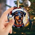 thumbnail image 2 of Manchester Terrier Dog Ornaments Ceramic For Christmas, Stained Glass Ornaments Ceramic Christmas 2025, 2 of 7