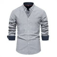 thumbnail image 1 of Camisa de manga larga con solapa estrecha y estampado floral para hombre, poliéster estampado, informal para todas las estaciones, tallas S-XXL, 1 of 3