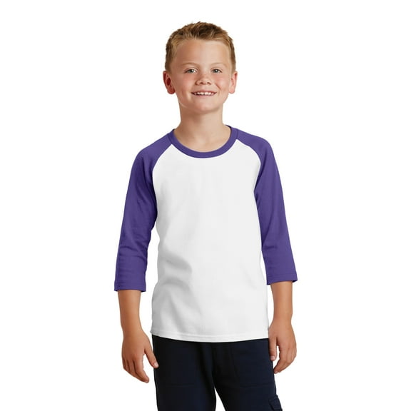 Port & Company PC55YRS Youth Core Blend 3/4-Sleeve Raglan T-Shirt