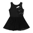 thumbnail image 3 of DPOIS Girls Lyrical Dance Dress Shiny Sequins Leotard Dress Dancewear Black 10, 3 of 7