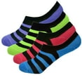 thumbnail image 4 of 6-12 Paires Chaussettes à Rayures Basses Invisibles Invisibles pour Femmes, Doublure de Cheville de Bateau, 9-11, 4 of 5