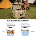 thumbnail image 3 of Compact Portable Cooler for Beach and Boating, 20 Quart Khaki Hard Shell Ice Chest, Keeps Ice Up to 5 Days, Holds 30+ Cans, Fits Under Truck Seats for Work, BBQ, Hard Shell Cooler for Camping, 3 of 9