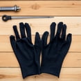 thumbnail image 4 of 12 pares de guantes de algodón para protección laboral, cómodos guantes de trabajo, manoplas para protección de manos, color negro, talla (fina M)., 4 of 7