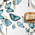 thumbnail image 5 of Teal Blue Tablecloth,Butterfly Linen Table Cloth,Table Cover for Dining Kitchen Decor Party Banquet,54x78, 5 of 5