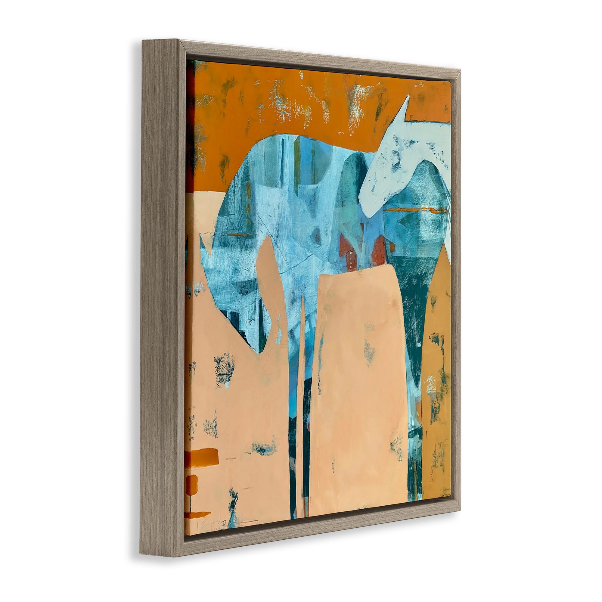 Kindred Crush Horses Brown Framed Floater Canvas Wall Art, design by Dianna Fritzler