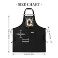 thumbnail image 4 of 2 Pack Adjustable Bib Apron with Floral Design - Large White Flower Green Leaves & Orange Berries - 2 Pockets for Cooking & Chef Use, 4 of 5