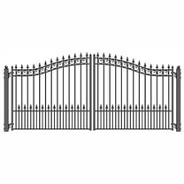 ALEKO Steel Dual Swing 12 x 6 feet Black Driveway Gate Prague Style