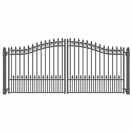 ALEKO Garden Prague Style 18 feet Steel Dual Swing Driveway Gate Black