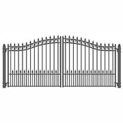 ALEKO Steel Dual Swing 12 x 6 feet Black Driveway Gate Prague Style