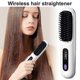 thumbnail image 4 of Cordless Hair Straightener Brush 3 Temperatures LCD Display Fast Heating USB Rechargeable Portable Hot Brush Electric Fluffy Curly Hair Styling Detang, 4 of 5
