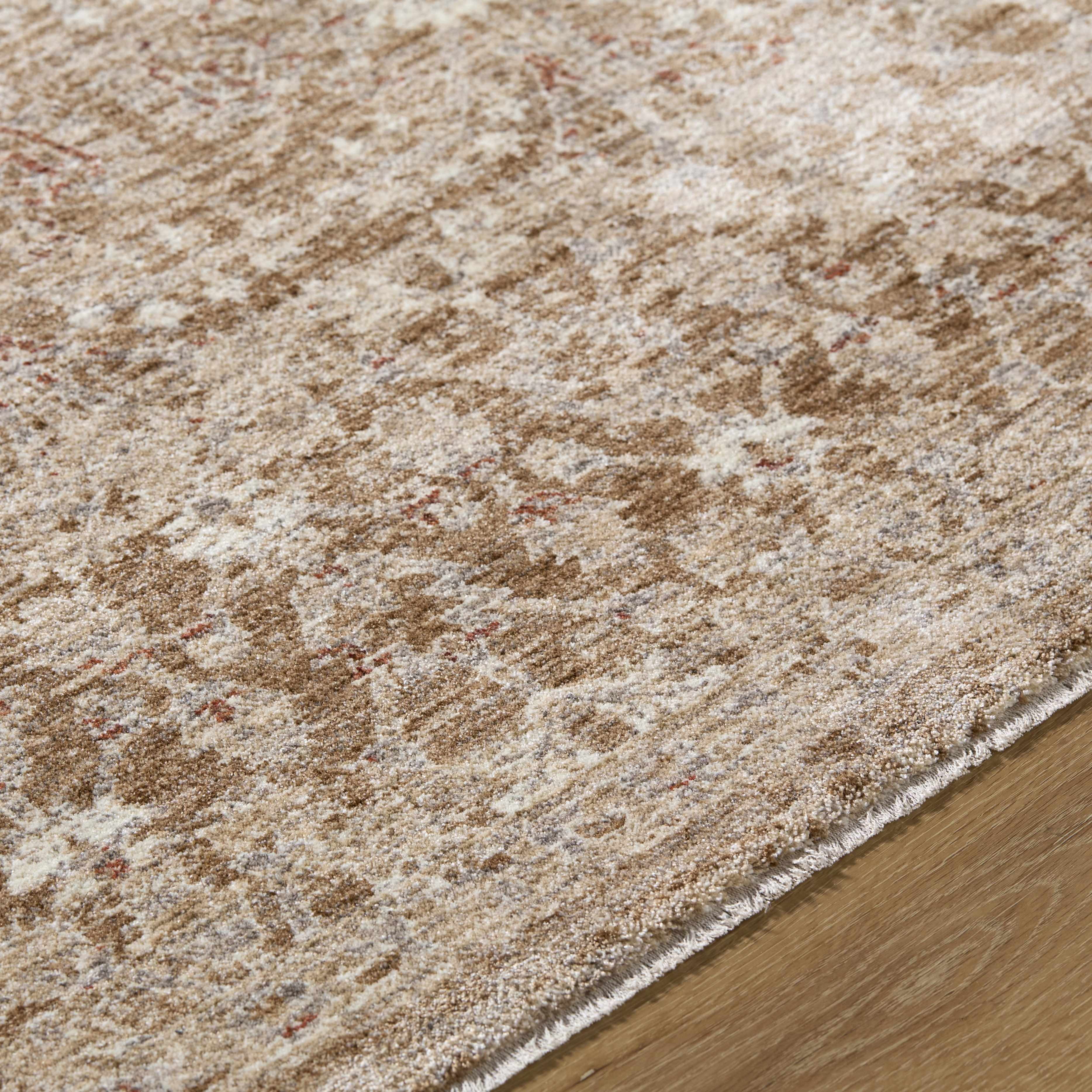 Hauteloom Ammiel Living Room, Bedroom Area Rug - Traditional - Tan, Cream, Dark Red - 7'10" x 10'4"