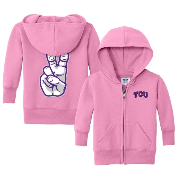 Infant Chad & Jake Pink TCU Horned Frogs Primary Logo Full-Zip Hoodie