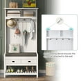 thumbnail image 2 of Hall Tree with 4 Hooks and Hinged Lid, Coat Rack, Entryway Bench, 69INCH, for Entrance, Hallway, White, 2 of 7