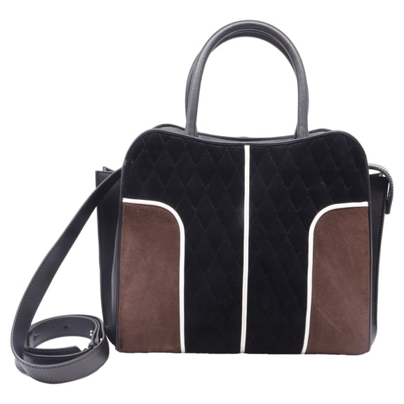 Pre-Owned Tod's Sella Satchel in Brown Velvet and Leather