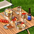 thumbnail image 1 of Ovzne Stainless Steel Camping Picnic Outdoor Cookware Pot Portable Mountaineering Pot Storage Folding Tableware Set Combination On Clearance, 1 of 6