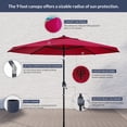 thumbnail image 4 of BELLEZE Crank to Open 9 Foot Outdoor Umbrella UV resistant Water Repellent Cover Shade Canopy Auto Tilt Home, 4 of 7