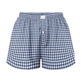 thumbnail image 4 of WAYUTE Womens Shorts Cute Plaid Print Button Front Straight Leg Home Bottoms Shorts Holiday Casual Versatile Summer Dailywear, 4 of 5