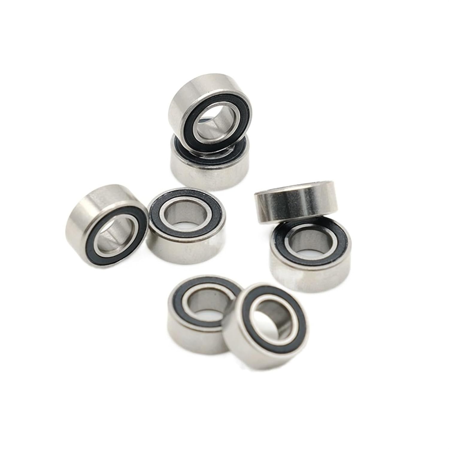 Bimetal Seal Shield Micro deep Groove Bearing 10PCS MR105RS 5x10x4mm ABEC-7 Ball Bearings Black Sealed