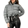 thumbnail image 1 of Veste Courte pour Femmes Manches Longues Manteaux d'Hiver Chauds Légers Rembourrés Courts, 1 of 6