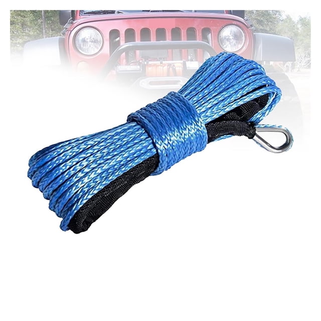 10mm X 15m UHMWPE Cable Synthetic Winch Line Towing Rope For 4x4/4WD/UTV/ATV/OFF-ROAD ,Durable & Safe