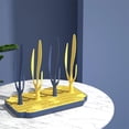 thumbnail image 1 of Estante de secado de biberones desmontable Taza de alimentación de encimera Soporte de cepillo de limpieza 12 soportes Organizador de almacenamiento azul Macarena Estante de secado de botellas, 1 of 8