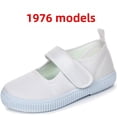 thumbnail image 1 of Zapatos de lona para niños, uniforme escolar, zapatillas blancas con cordones y cinta mágica para niños, niñas, estudiantes, guardería, 1 of 5