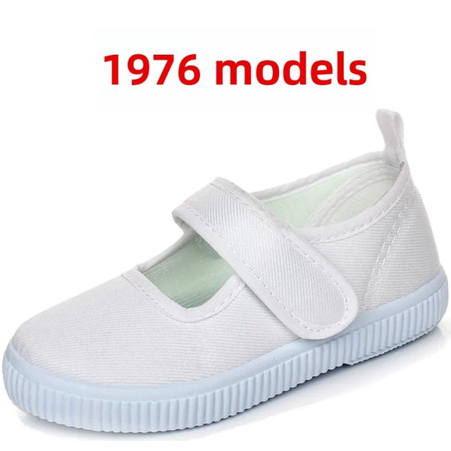 Zapatos de lona para niños, uniforme escolar, zapatillas blancas con cordones y cinta mágica para niños, niñas, estudiantes, guardería