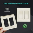 thumbnail image 2 of UCOMEN 2-Gang Decor Wall Plate, Almond - 6 Pack for Outlets, Switches, Dimmers (4.57”x4.57”), 2 of 6