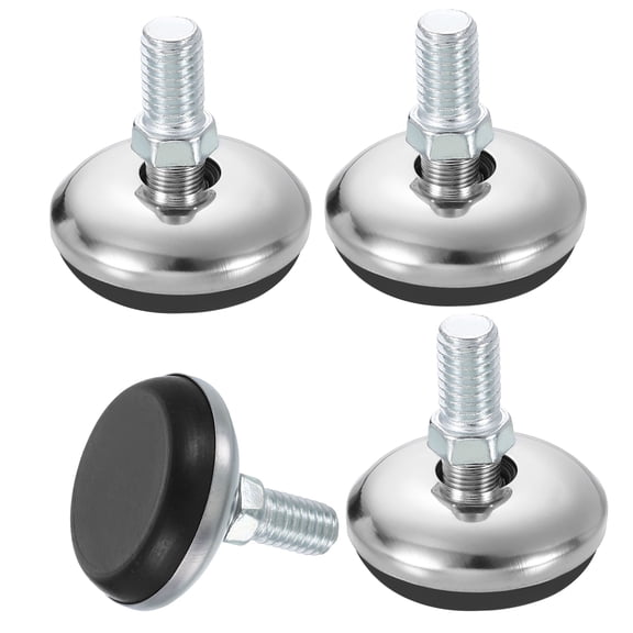 4Pack M8 Thread Furniture Feet Levelers, 32x20 Adjustable Leveling Table Feet, Screw on Furniture Glide Leveling for Chair Stool Legs, Black