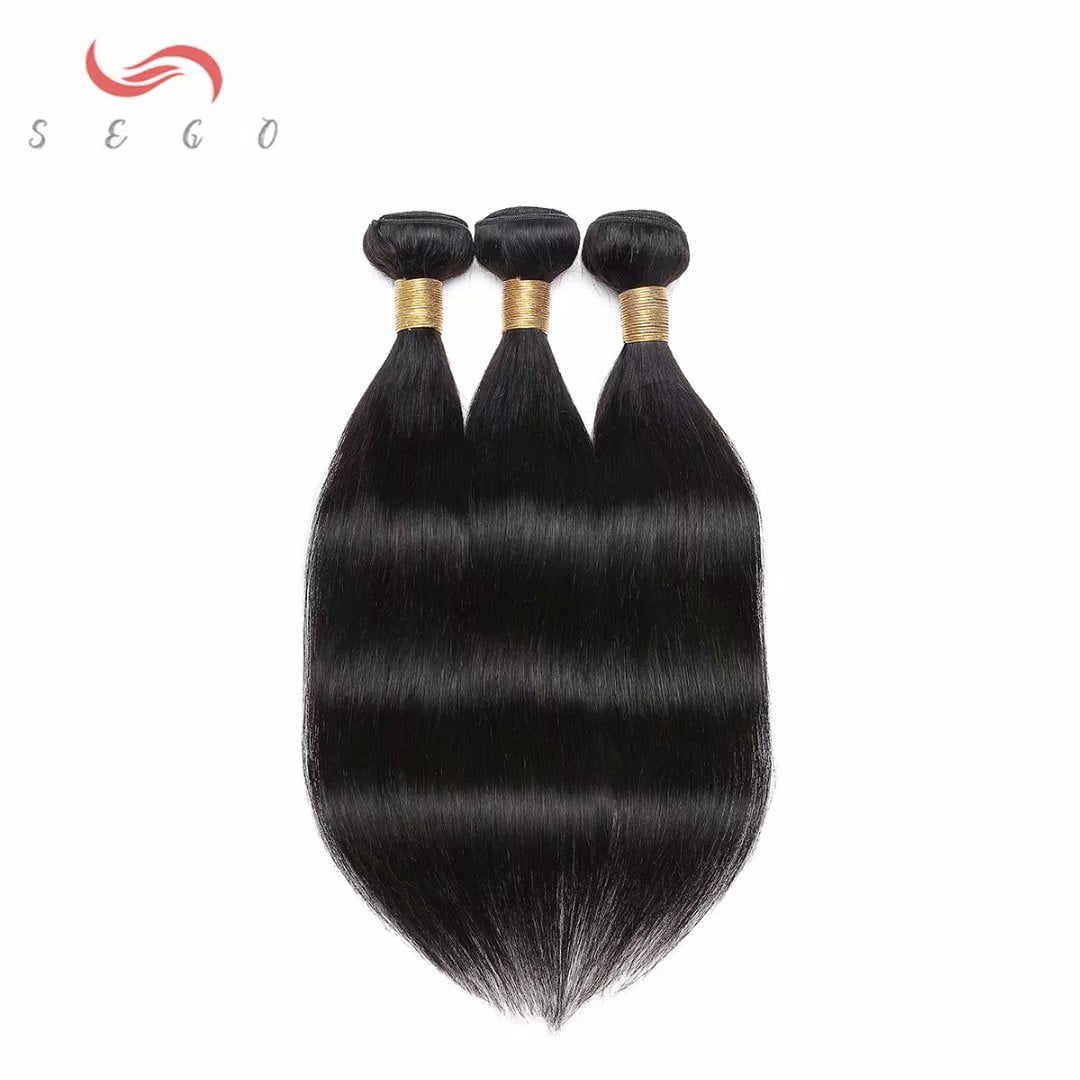SEGO Brazilian Deep Wave Curly Human Hair Bundles Straight Loose Wave 100% Unprocessed Virgin Hair Kinky Curly Hair Extensions Natural Black