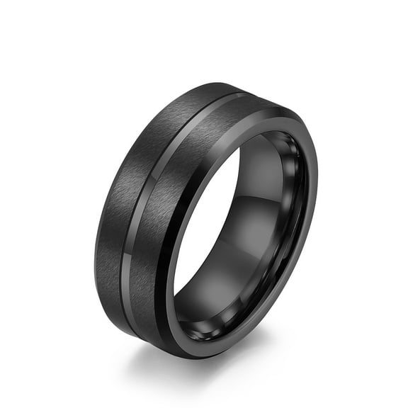 Black Gold Plated Matte 8mm Tungsten Carbide Mens Ring Men Wedding Band Man Ring