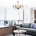 thumbnail image 6 of Ridgeyard 6 Lights Gold Candle Style Crystal Chandelier K9 Modern Home Ceiling Pendant Hanging Lamp, 6 of 20