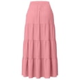 thumbnail image 4 of GUACER Women's High Waisted Tiered Maxi Skirt with Pockets Boho A-Line Flowy Long Skirt Lightweight Summer Swing Skirts, 4 of 8