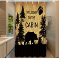 thumbnail image 2 of Country Bear RV Shower Curtain, Wild Animal Forest Decor Rustic Cabin Shower Curtains Bathroom Waterproof Cloth 36x72 Inch, Hooks Included, 2 of 6