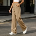 thumbnail image 6 of Oksale Khaki Pants for Women High Waisted Chino Pants with Pockets Trendy Vintage Loose Straight Leg Dress Pants Lightweight Trendy Trousers Khaki M, 6 of 8