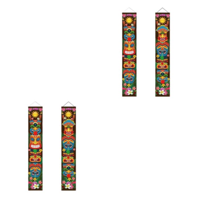 Moyic Door Banner Wall Hanging for Decoration Luau Cookout Hawaiian Party estilo A 2Conjunto
