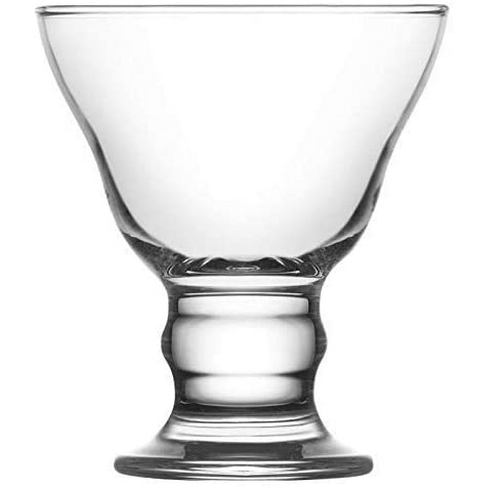 Madison Orion Clear Glass Footed Ice Cream Bowls 8.75 Ounce Dessert