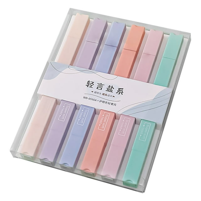 Under 10 Pen Double Ended Highlighter Colored Highlighters Colorful Highlighters Drawing Pens Fine Point Pens Color Highlighters Pens for Double Headed Pens Highlighters(7ml)