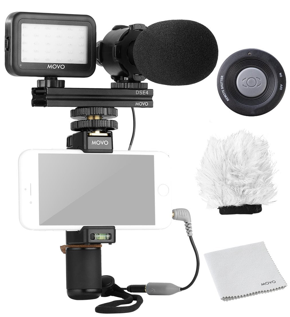 Movo Smartphone Video Kit V7 With Grip Rig Pro Stereo Microphone