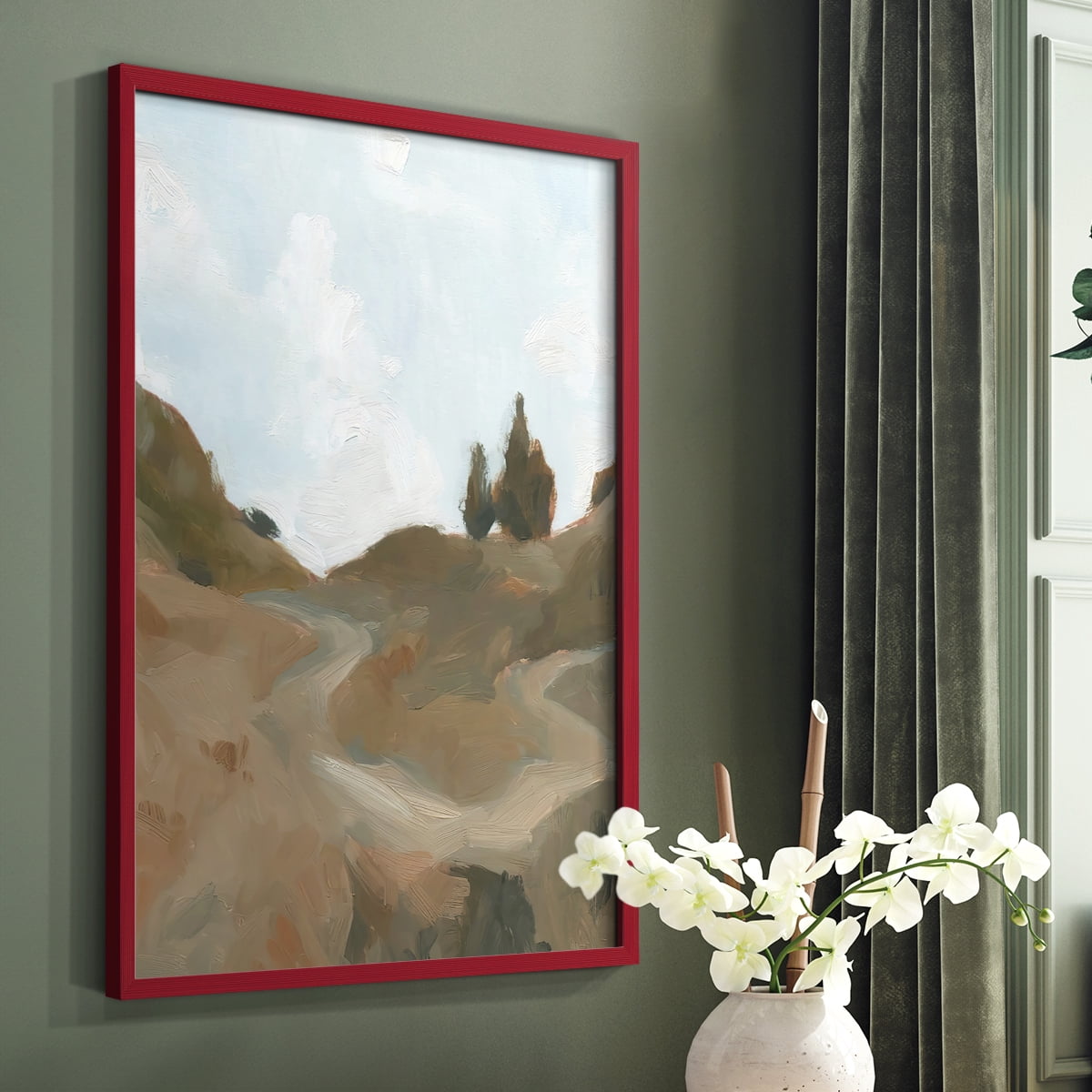 West Fork Hiking Trail III Framed Print in Red Solid Wood 11 x 14 Framed Print