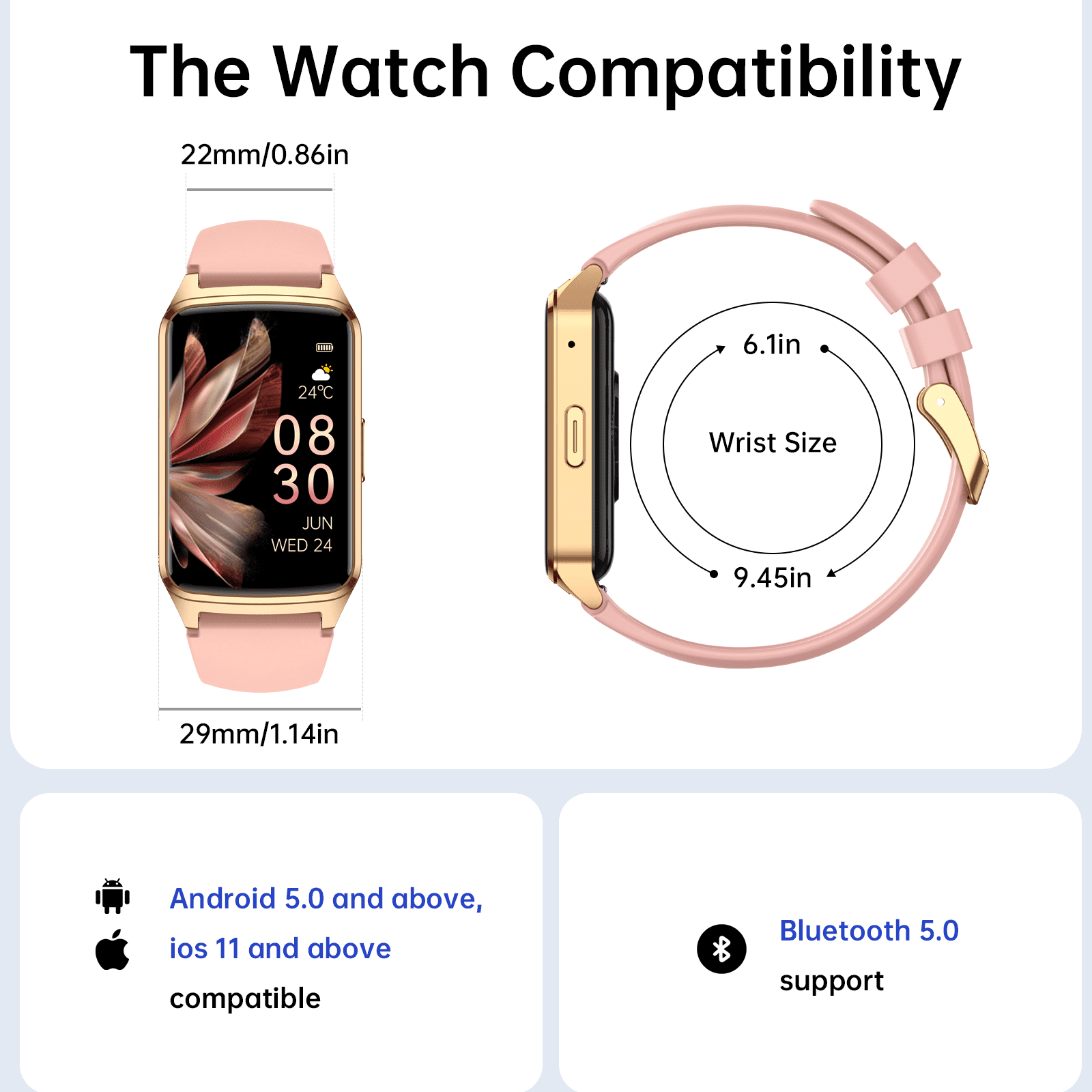 Fitness Tracker Smart Watch for Women Men Make/Answer Calls with Fitness and Wellness Tracking 100+ Sports Modes Step Calorie Counter IP68 Waterproof Fits for Android and iPhone, Pink