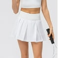 thumbnail image 5 of Sngxgn Skirts Basic Casual Versatile Stretchy High Waist Ribbed Mini Skirt(White,xs), 5 of 7