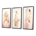 thumbnail image 3 of Designart "Vintage Pink Circular Geometric Harmony II" Modern Geometric Framed Wall Art Set Of 3 - Pink Abstract Frame Gallery Set For Office Decor, 3 of 7